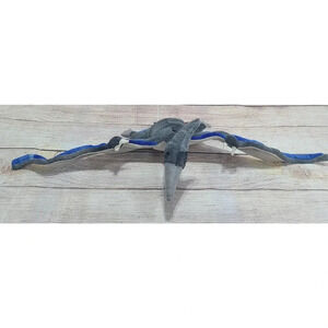 Adventure Planet Plush Pterodactyl Dinosaur Posable Wings Neck Blue Gray 22”